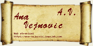 Ana Vejnović vizit kartica